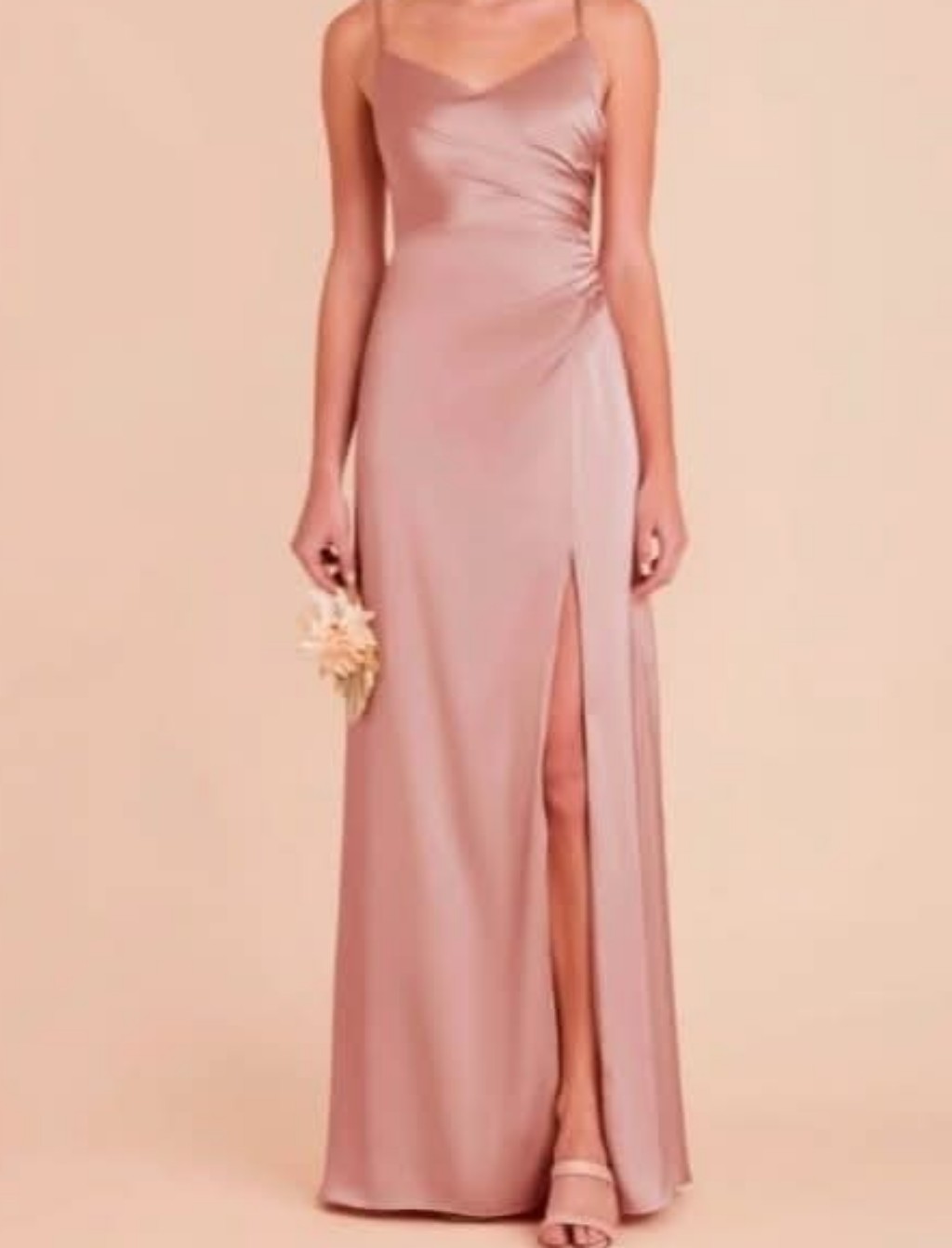 Birdy Grey Dusty Rose Satin Maxi Slip Dress